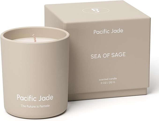 PACIFIC JADE Hand Poured 100% Natural Soy Candle 11oz - Luxury Fragrance in Matte Glass for Home ... | Amazon (US)
