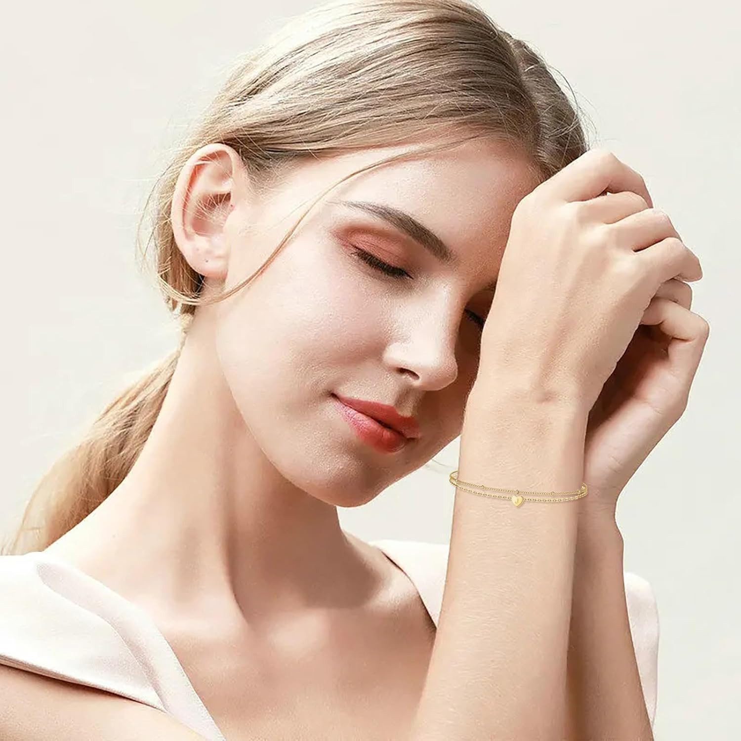 Gold Chain Initial Bracelets Girls Fashion Luxury Plated Layered Initial Bracelets Jewelry Gifts ... | Amazon (US)