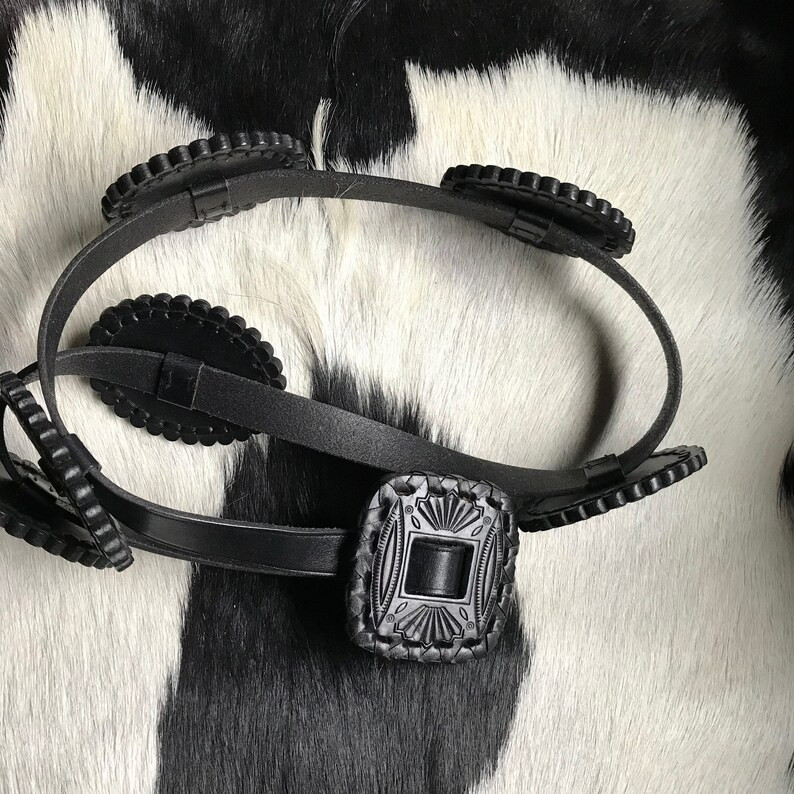 Ralph Lauren Leather Concha Belt Leather Indian Tribal Vintage Western Tooled Leathers | Etsy (US)