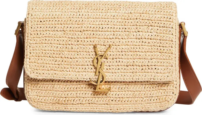 Medium Solferino Raffia Shoulder Bag | Nordstrom