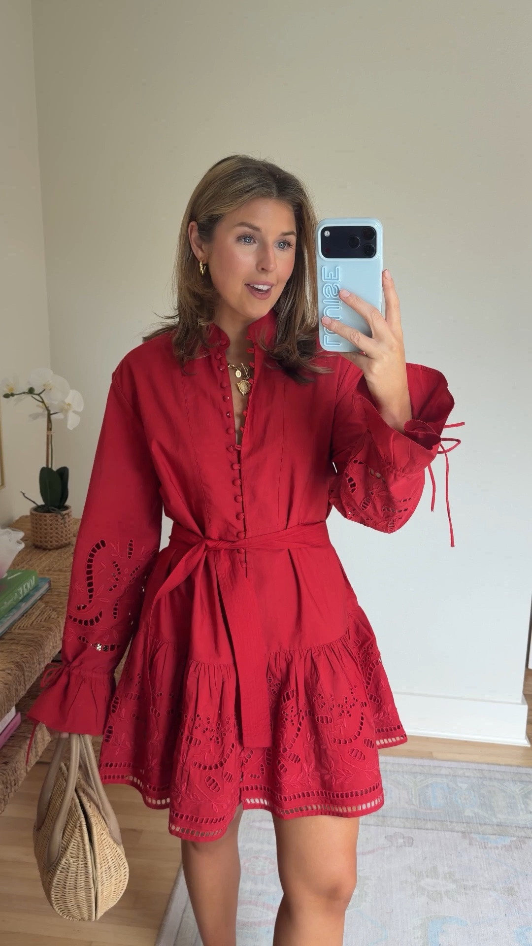 Red dress from Sezane! Wearing a 2/34 runs big!