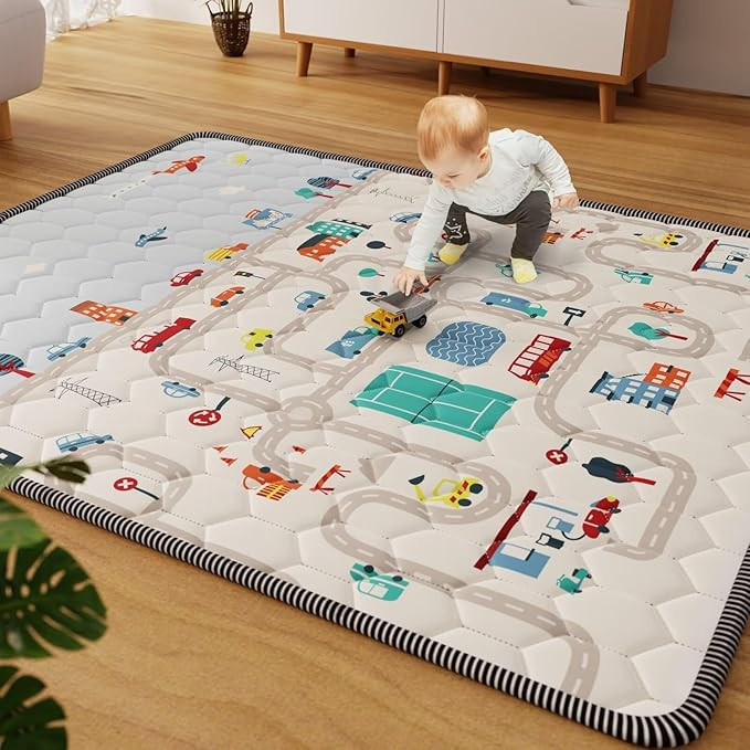 Car Portable Baby Play Mat 71" X 59" Playpen Mat Waterproof Baby Mat for Floor Cushioned Anti- Sl... | Amazon (US)