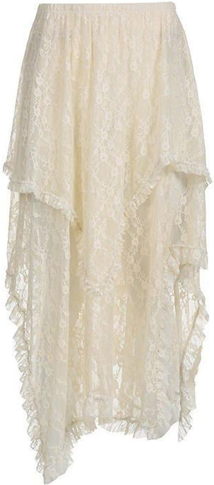 Lace Asymmetrical Skirt Vintage Y2k Multi Layered Skirt Solid Color Asymmetrical Ruffle Midi Skir... | Amazon (CA)