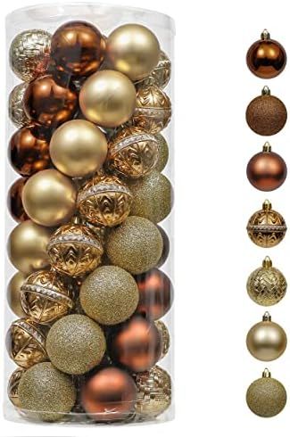 Valery Madelyn 50ct 60mm Luxurious Copper Gold Christmas Ball Ornaments, Shatterproof Christmas T... | Amazon (US)