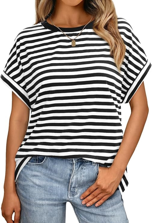 AUTOMET Women Tops Casual Basic T Shirts Loose Fit Crewneck Short Sleeve Summer Outfits | Amazon (US)