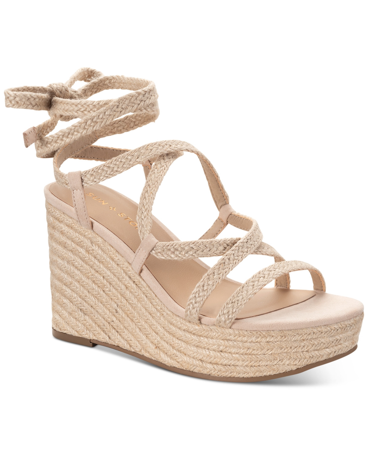 Sun + Stone Trinnie Ankle-Tie Wedge Sandals, Created for Macy's Women's Shoes | Macys (US)