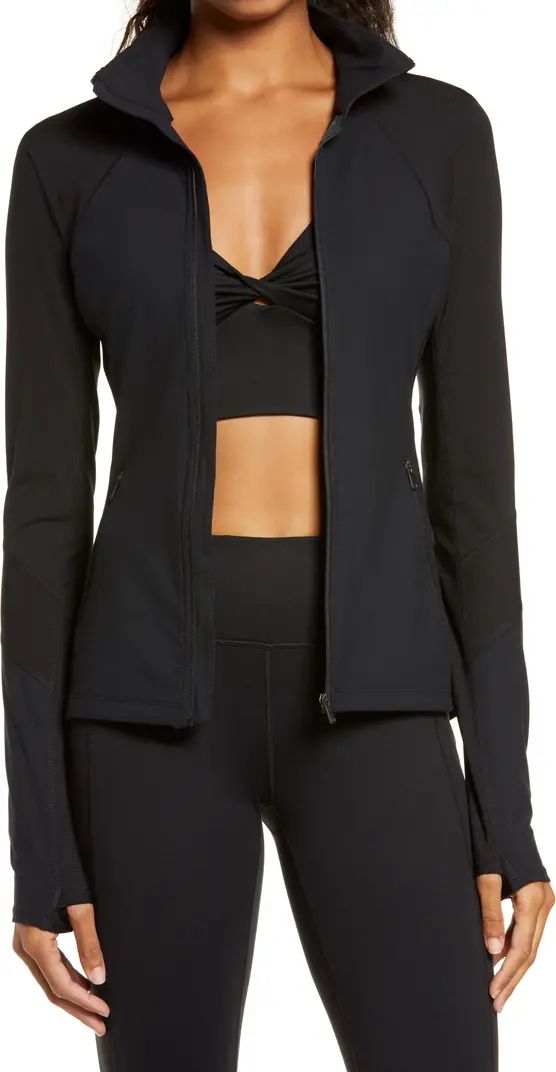 Studio Lite Ribbed Detail Track Jacket | Nordstrom