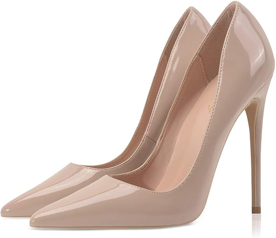 Elisabet Tang Women Pumps, Pointed Toe High Heel 4.7 inch/12cm Party Stiletto Heels Shoes | Amazon (US)