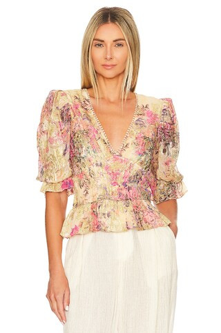 HEMANT AND NANDITA Leah Top in Salmon from Revolve.com | Revolve Clothing (Global)