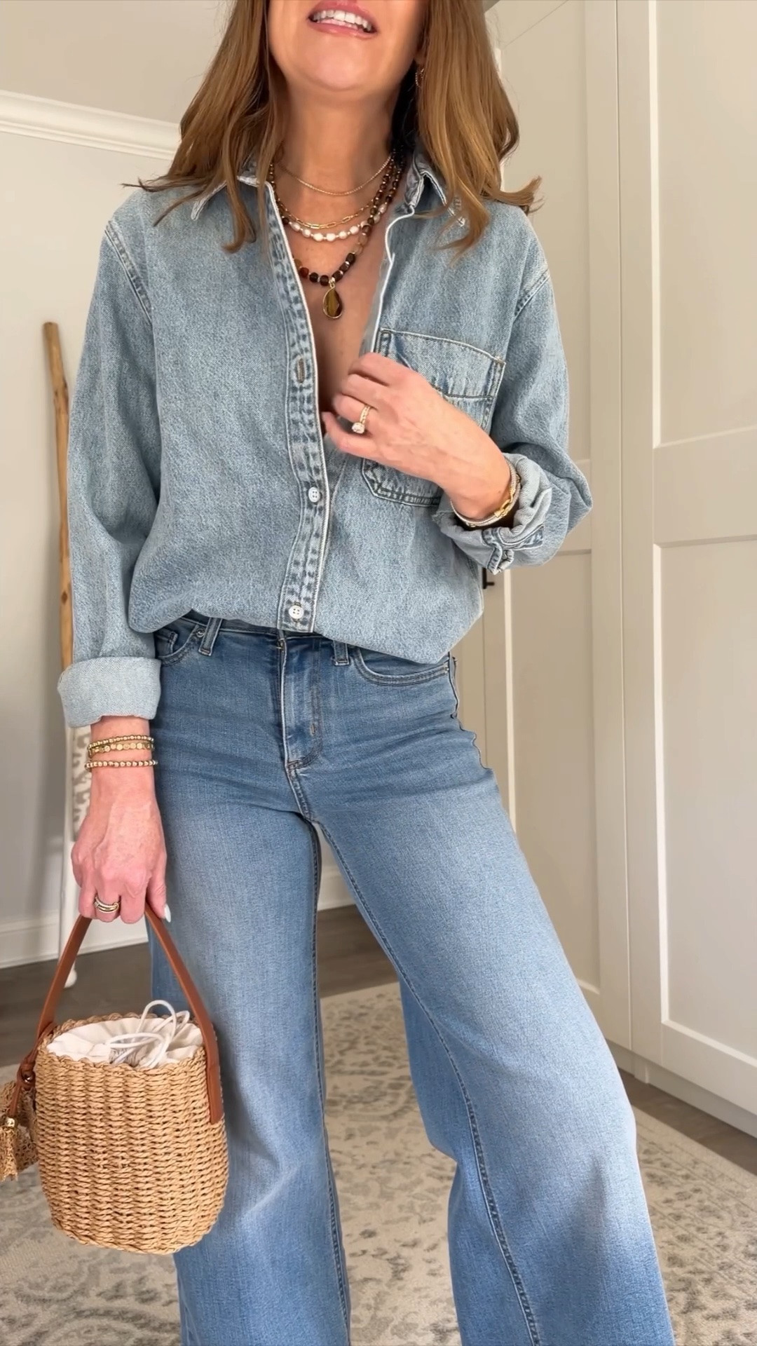 Denim shirt medium 
$28 wide leg jeans size 6

The best Target haul on the internet. Seriously. I’ve always been a fall fashion girl, but Target has changed that💛 These are my faves.

#targetforthewin #targetstyle #targetfashion 
Target fashion haul, spring fashion trends 2026, target finds, Target must haves, designer inspired, Pinterest outfit, Target must haves, spring outfit ideas, summer outfit ideas, graduation guest outfit, mom style, look for less, tall girl style

#LTKootd #LTKOver40 #LTKTall