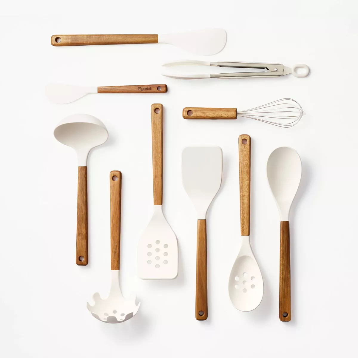 10pc Wood/Nylon Kitchen Utensil Set Brown - Figmint™ | Target