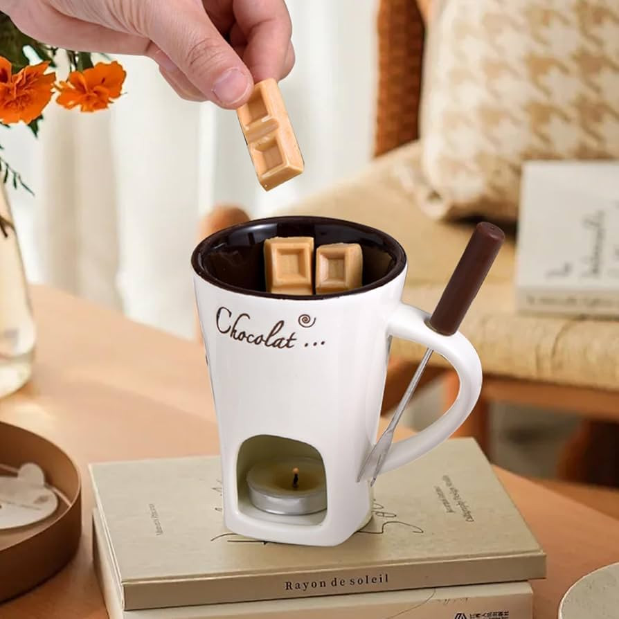 Chocolate Fondue Mugs Contain Fondue Bliss Cup & Forks, Chocolate Melting Cup, Mini Chocolate Fon... | Amazon (US)