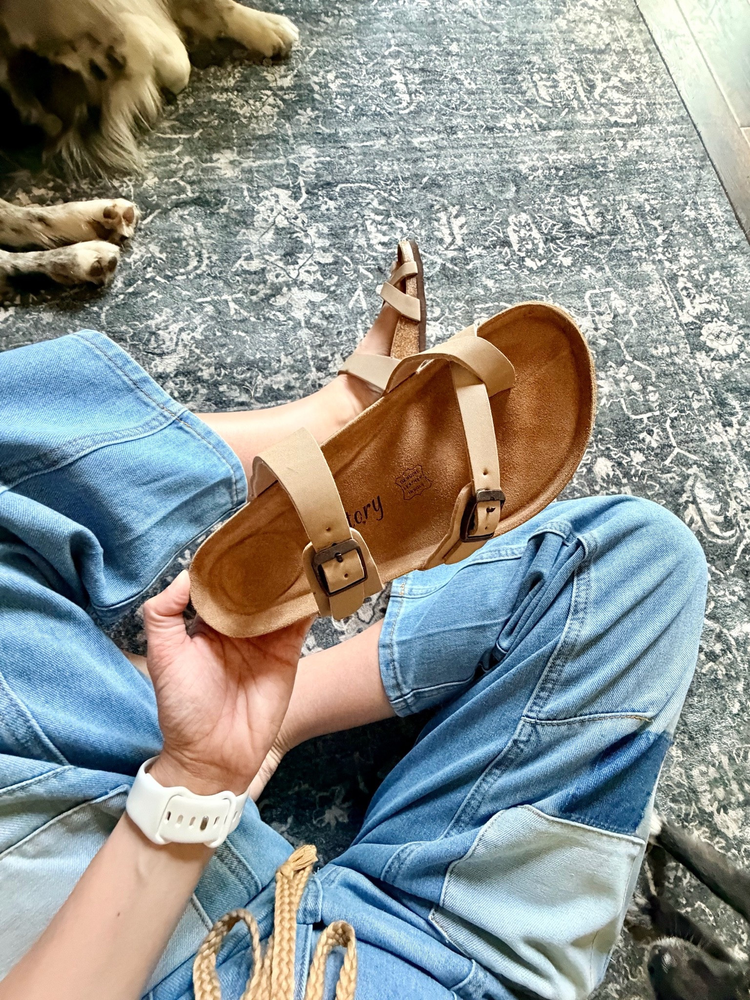Obsessed with my new Fitory cork bed sandals.