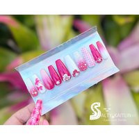 Hot Pink Tropical Gel Press On Nails | Etsy (US)