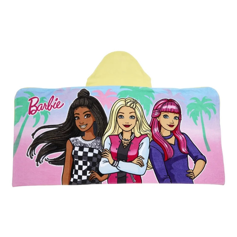 Barbie Kids Hooded Towel, Cotton, Pink, Mattel | Walmart (US)
