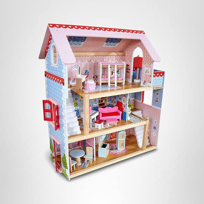 KidKraft Chelsea Doll Cottage Wooden Dollhouse with 16 Accessories, Working Shutters, for 5-Inch ... | Amazon (US)