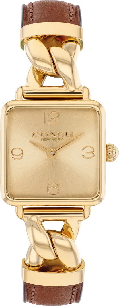 COACH Cass Leather Strap Bracelet Watch, 22mm | Nordstrom | Nordstrom