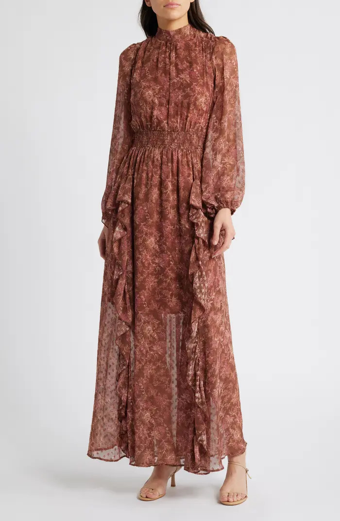 MELLODAY Floral Print Long Sleeve Maxi Dress | Nordstrom | Nordstrom
