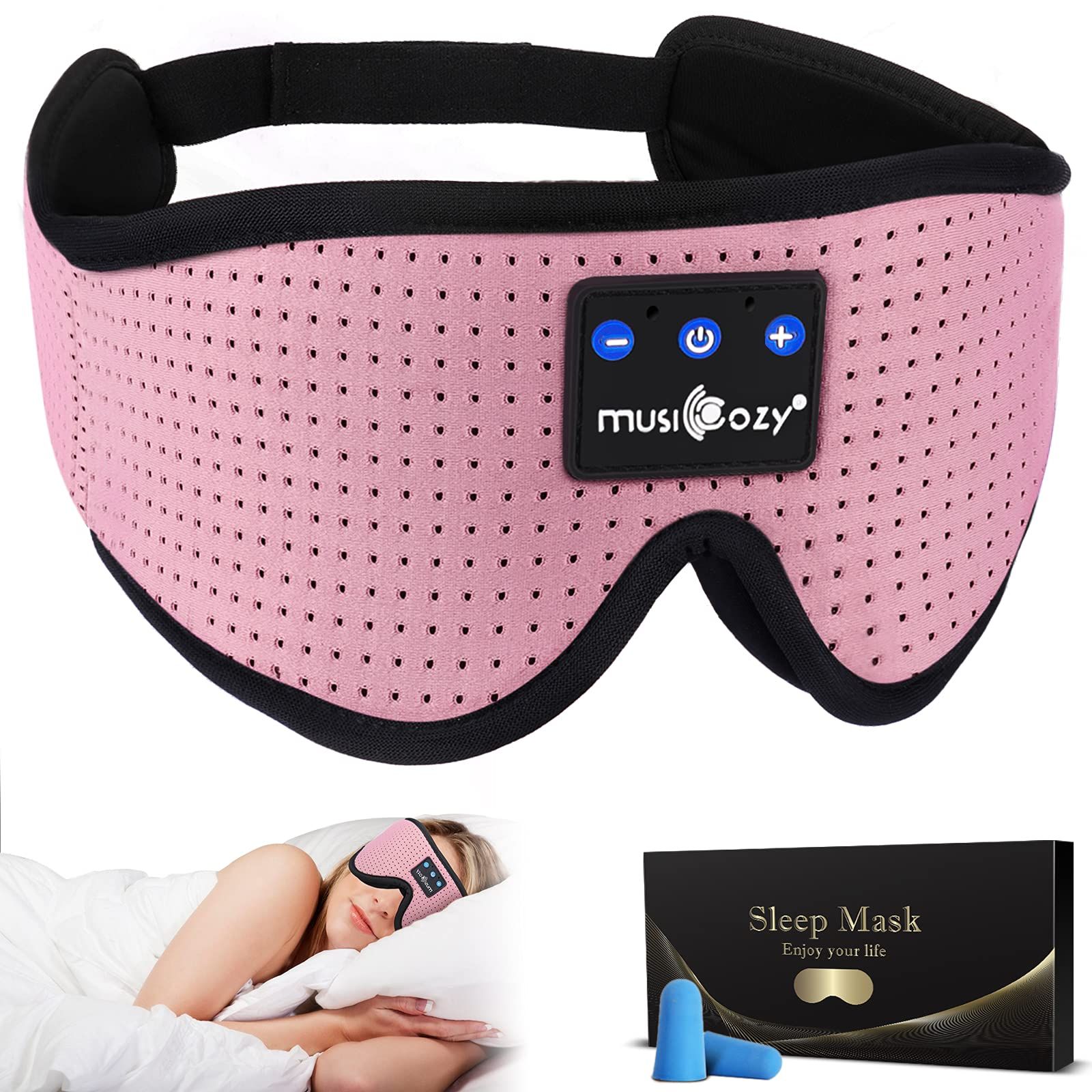 MUSICOZY Sleep Headphones Bluetooth Headband Breathable 3D Sleeping Headphones, Wireless Music Ey... | Amazon (US)