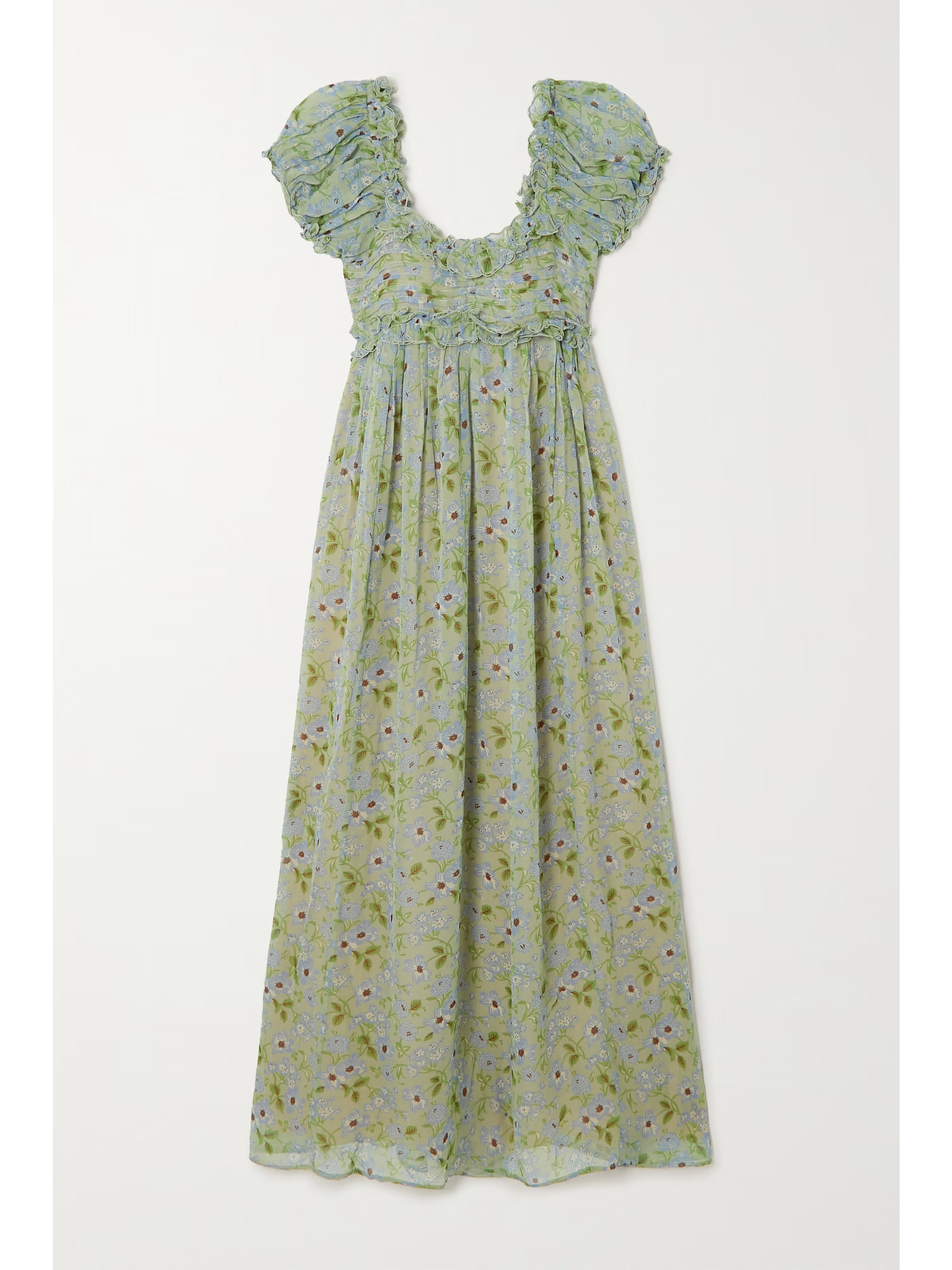Drew ruffled floral-print silk-georgette maxi dress | NET-A-PORTER (US)