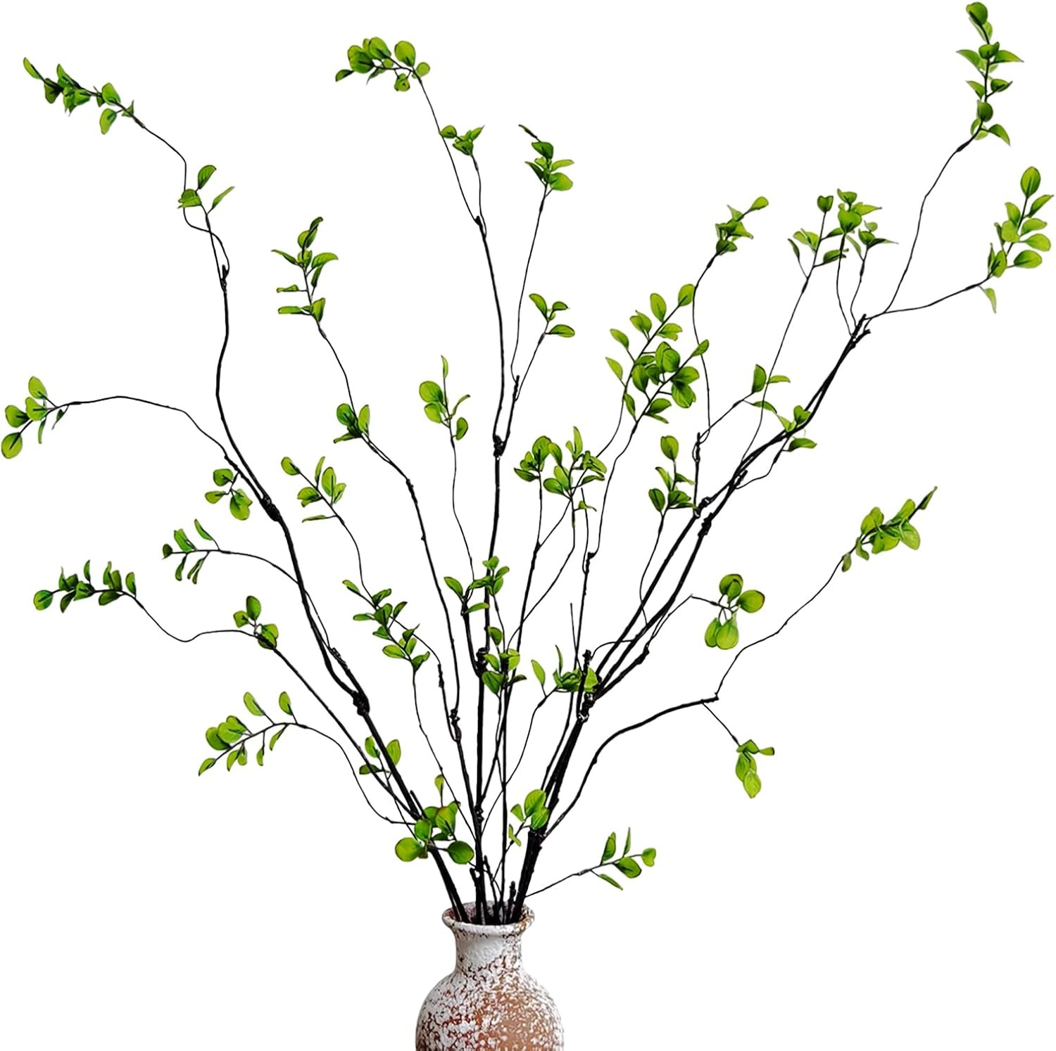 Cherica 4 Pcs Artificial Ficus Branches Faux Eucalyptus Stems, 47.2 Inch Fake Greenery Stems Artificial Plants for Vase Filler Decoration, Fake Leaves Branches Centerpieces Decor | Amazon (US)