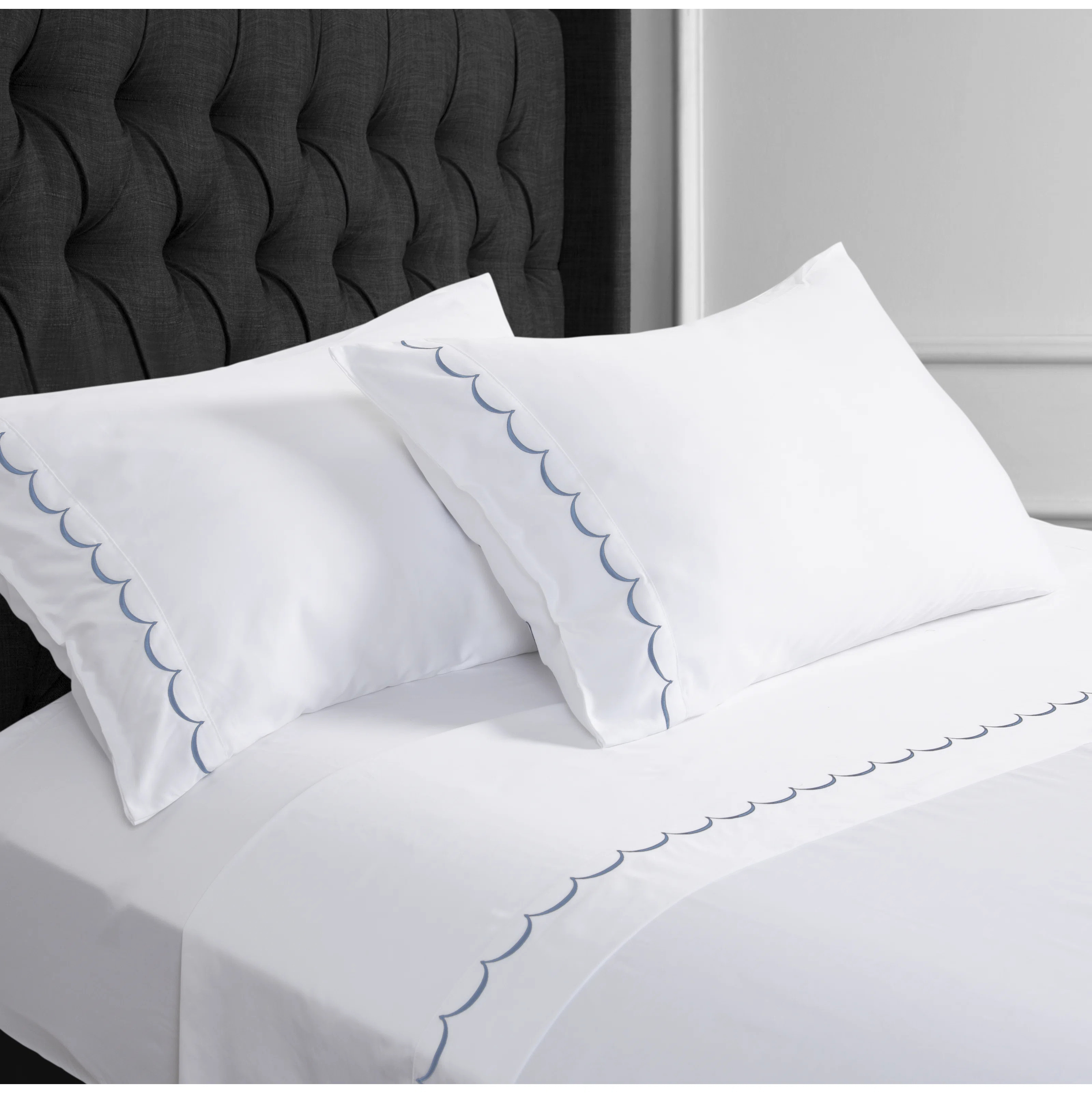Birch Lane™ Camillo Scallop 600 Thread Count 100% Cotton Sheet Set & Reviews | Wayfair | Wayfair North America