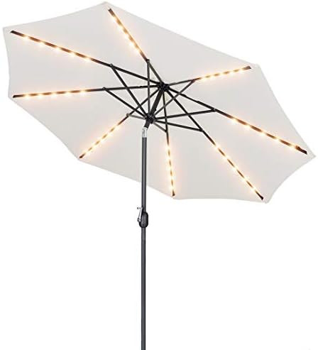 Patio Watcher 9 Feet Solar Umbrella 40 LED Lighted Patio Umbrella Outdoor Umbrella with Push Butt... | Amazon (US)