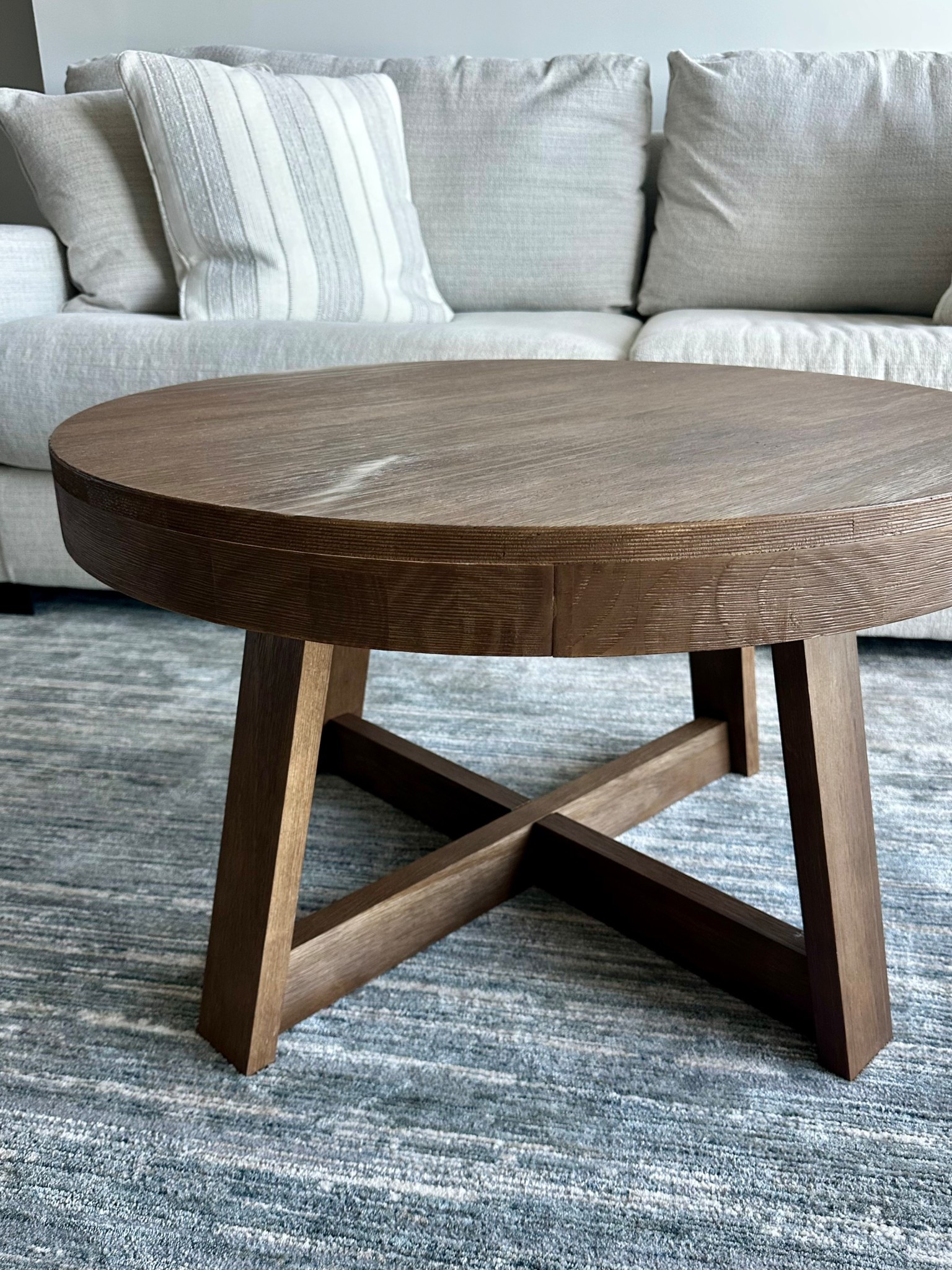 I’ve been loving this round coffee table! It was super easy to put together and the size is perfect, it is functional but keeps the space feeling open! 

#LTKHome