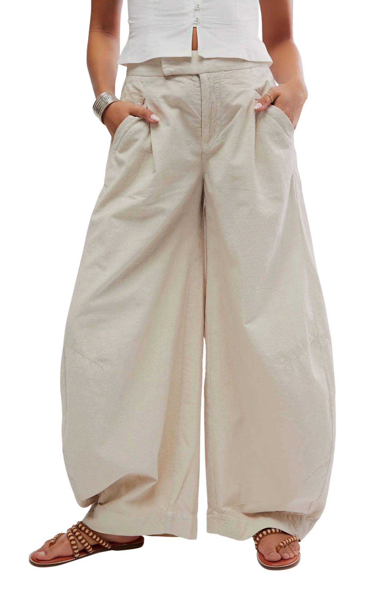 Free People Tegan Washed Cotton Barrel Pants | Nordstrom | Nordstrom