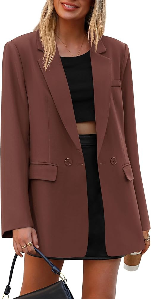 PRETTYGARDEN Fall 2026 Blazers for Women Business Casual Long Sleeve Lapel Pockets Dressy Suit Ja... | Amazon (US)