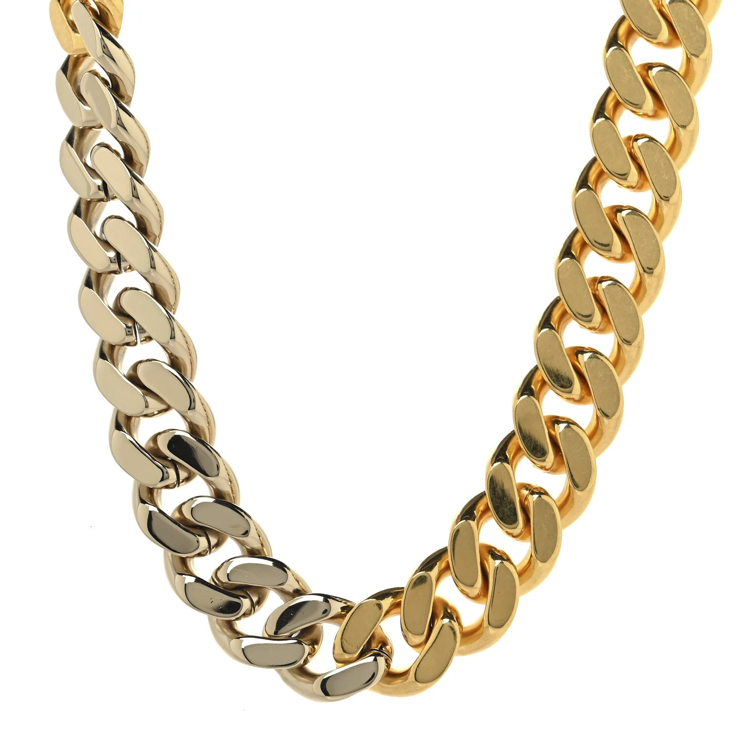 Metal Curb Chain Necklace Gold Silver | FASHIONPHILE (US)