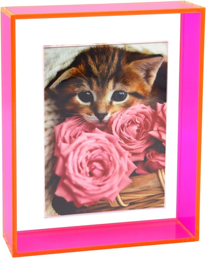 Gelite 5X7 Floating Picture Frame Neon Acrylic Translucent Colorful Decorative Photo Frame for De... | Amazon (US)
