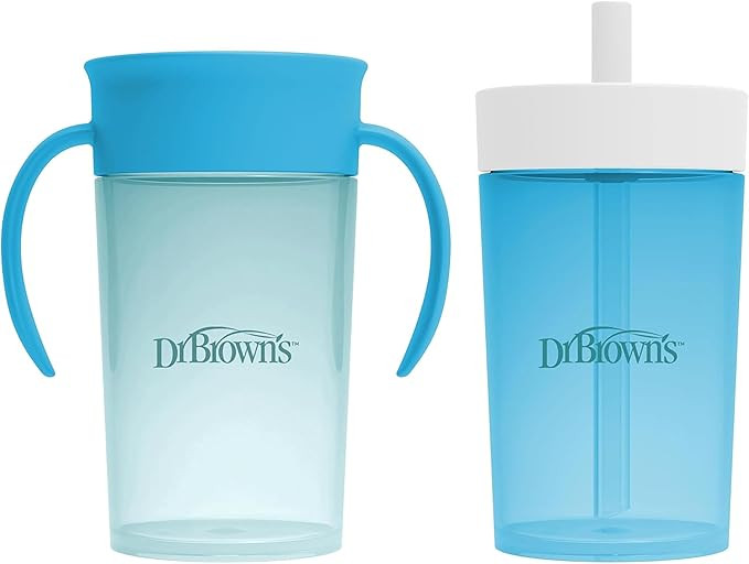 Dr. Brown's Milestones Straw to 360 Convertible Toddler Training Cup Set with Interchangeable Sil... | Amazon (US)