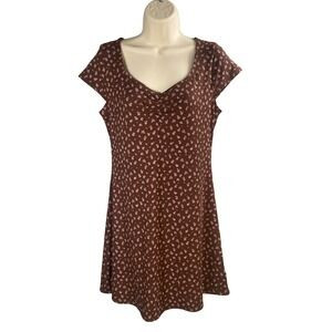 No Boundaries Babydoll Mini Dress Womens Medium Brown Floral Y2k 90s Forest | Poshmark