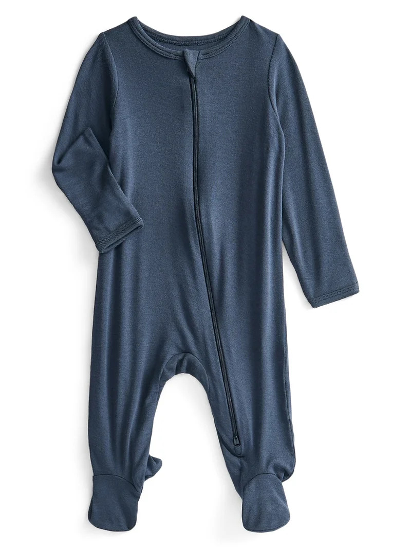 Wonder So Soft Modal by Wonder Nation Gender Neutral Two-Way Zipper Footed Sleep N Play Pajamas, ... | Walmart (US)