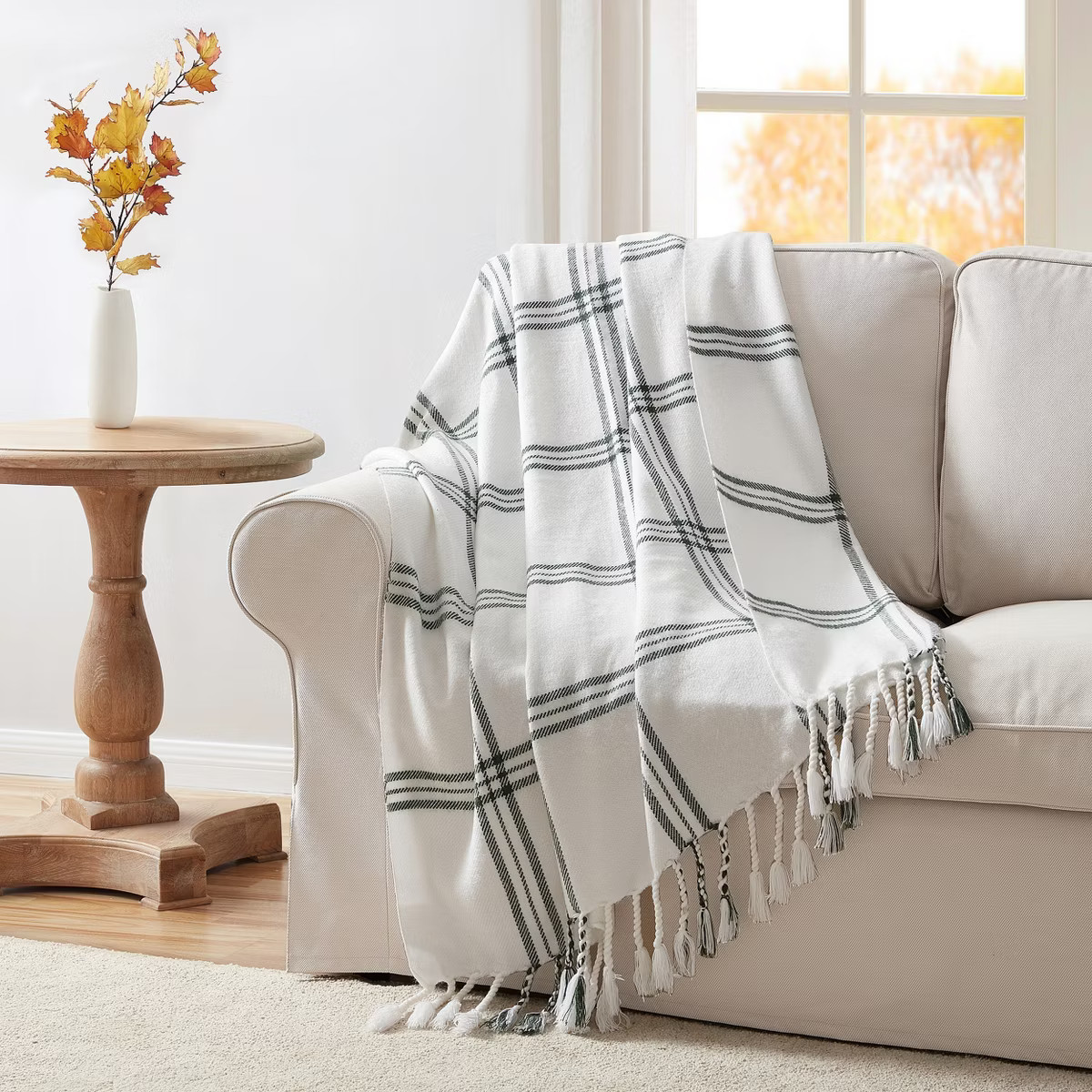 Kate Aurora Woodland Plaid Fringed Accent Throw Blanket - 50 in. x 60 in. | Target
