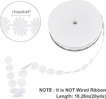 PH PandaHall 20 Yards 17mm Daisy Flower Trim Ribbon Embroidery Lace Trim Polyester Decorative Lac... | Amazon (US)