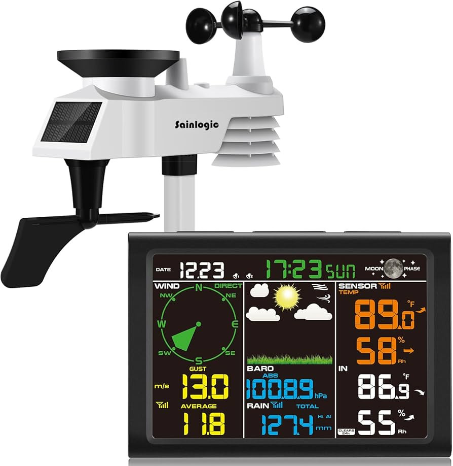 Sainlogic Wireless Weather Station with Outdoor Sensor, 8-in-1 Weather Station with Weather Forec... | Amazon (US)