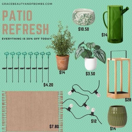 Who else loves to freshen up their patios and porches for spring? I usually go for blue but am digging all the pretty green stuff this year! 

Bonus is it’s all 30% TODAY ONLY!!!

#LTKstyletip #LTKxTarget #LTKhome