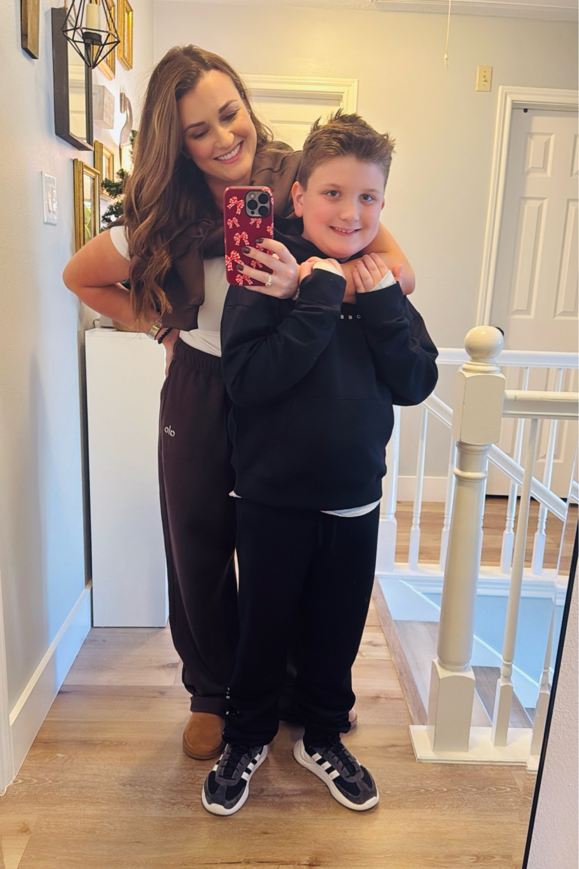 Linking Aiden and I’s Holiday travel outfits! Definitely size down in my Alo sweatpants otherwise everything else fits TTS. #OOTD #TravelOutfit #AirportStyle

#LTKStyleTip #LTKSeasonal #LTKTravel