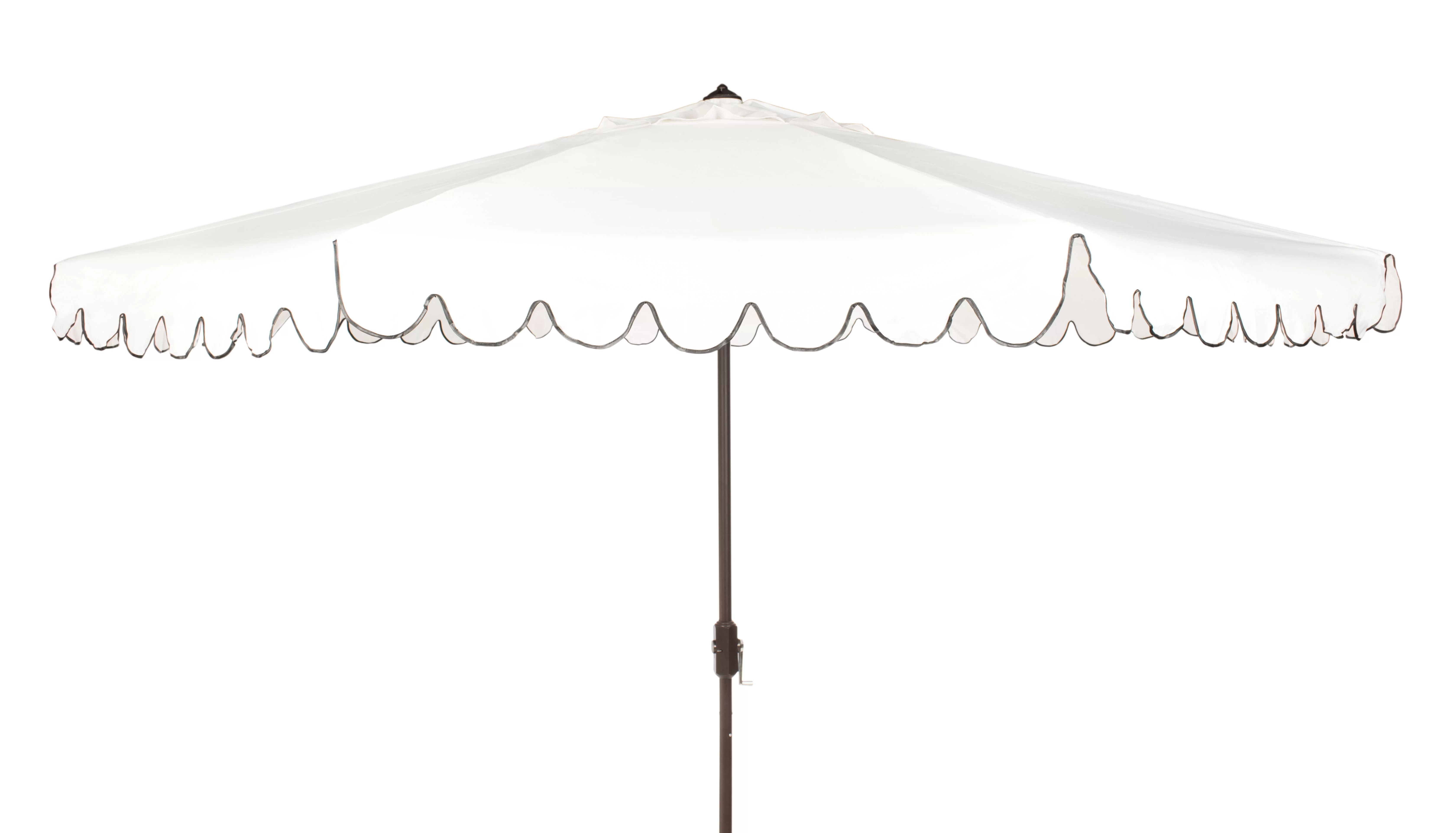 SAFAVIEH Outdoor Collection Venice 11-Foot Round Crank Umbrella White/Black | Walmart (US)
