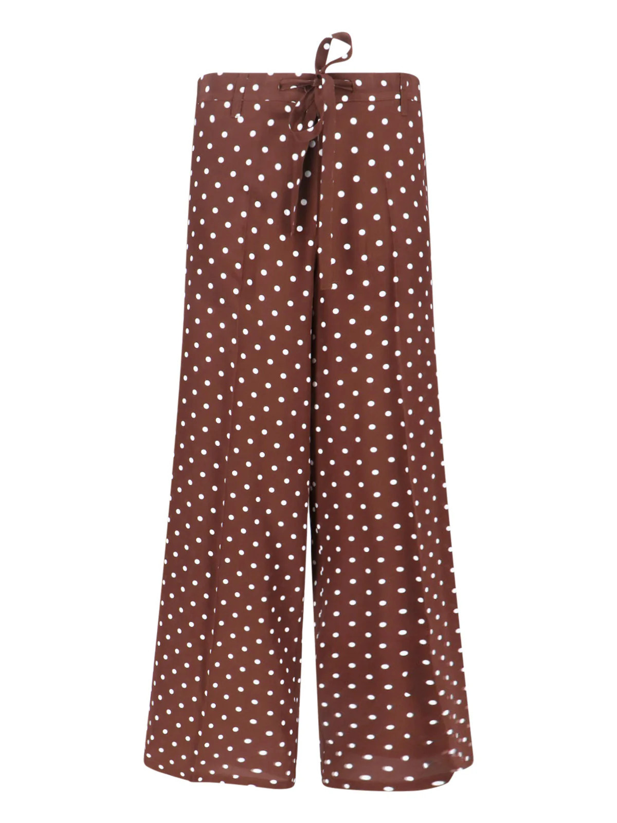 Parosh Polka-Dot Silk Trousers — Brown - S | Italist Inc.