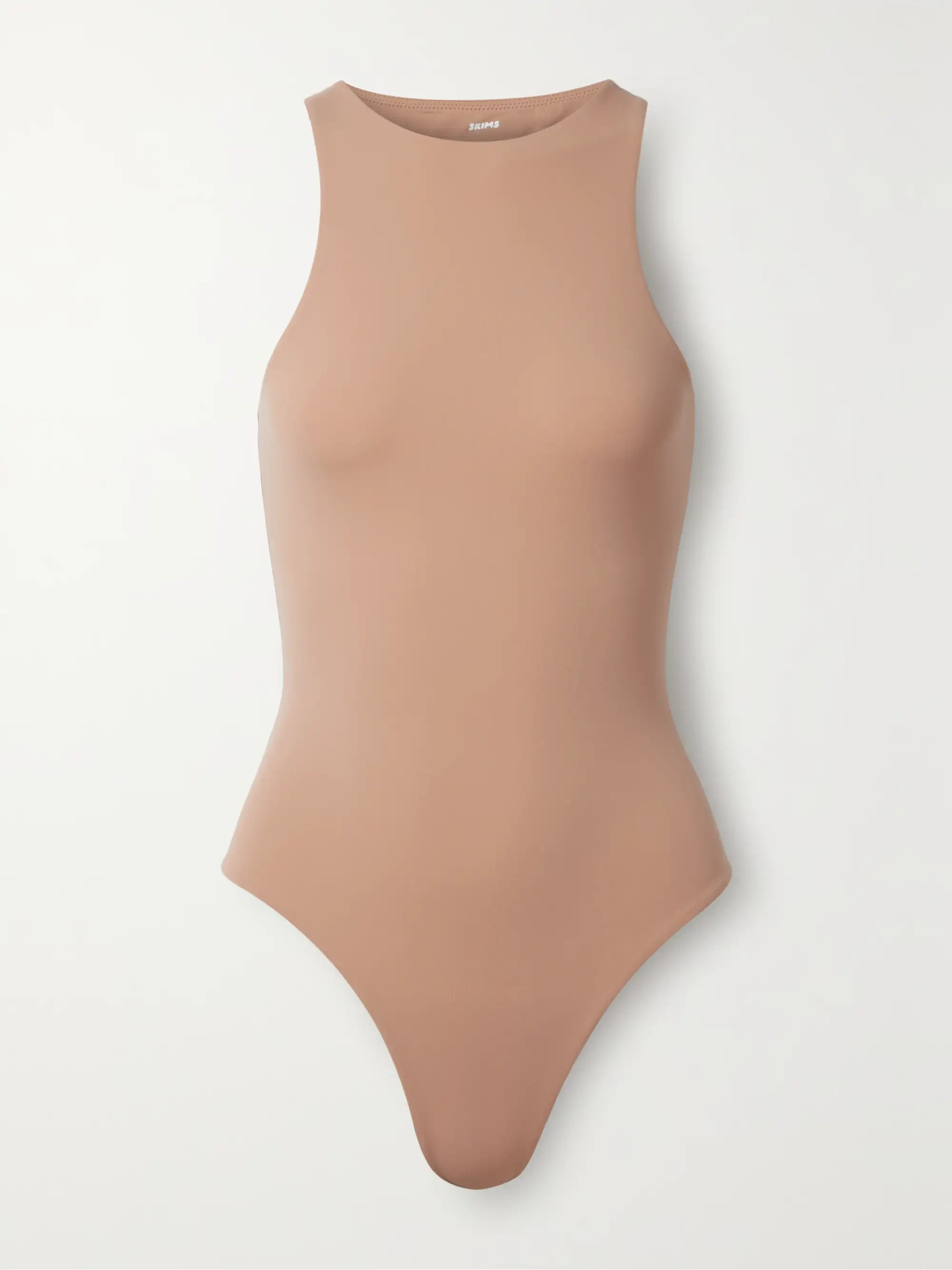 Fits Everybody stretch satin-jersey thong bodysuit - Ochre | NET-A-PORTER (UK & EU)