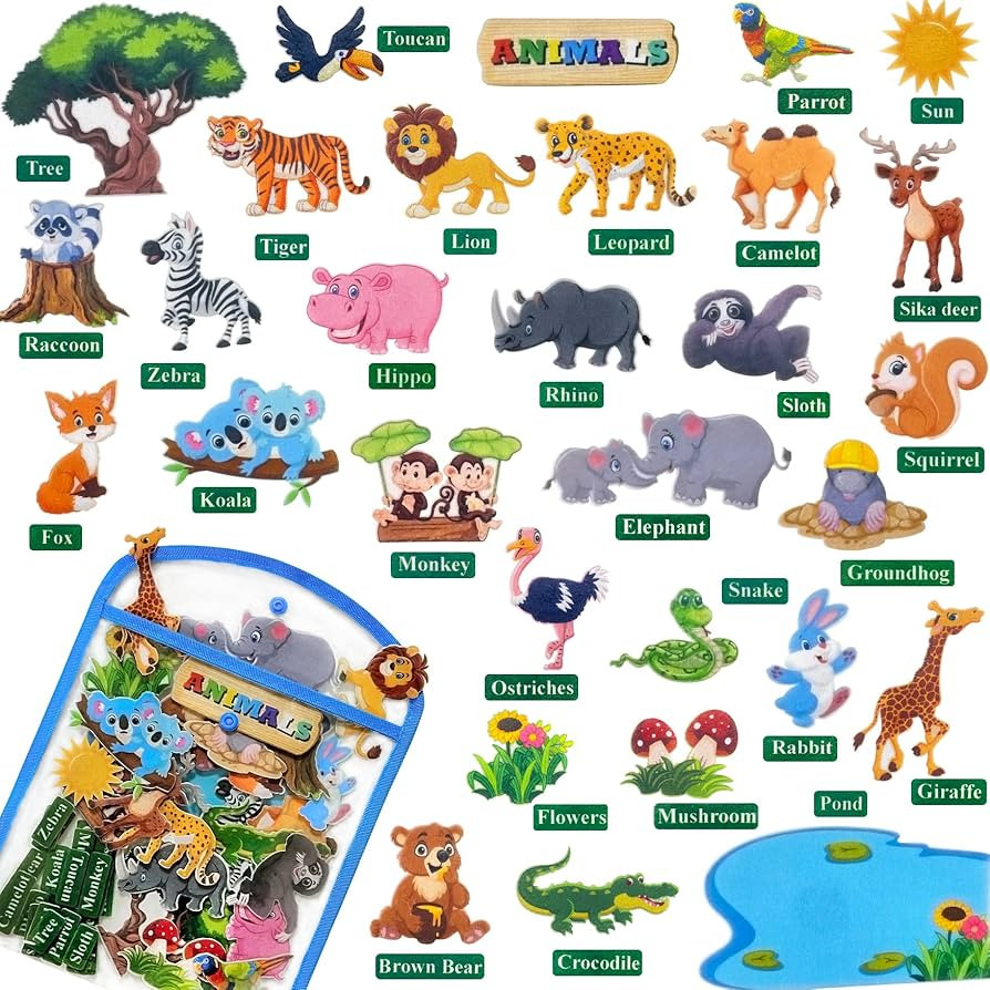 Craftstory Jungle Animals Felt Board Stories for Toddlers, Felt Animals Figures Toys Arts and Cra... | Amazon (US)