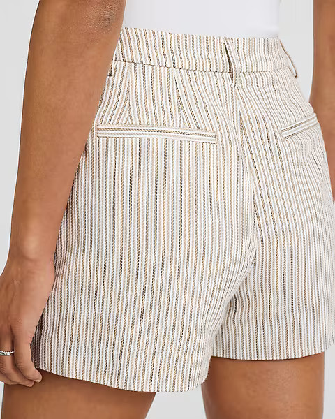 Editor Striped High Waisted Tailored Shorts | Express