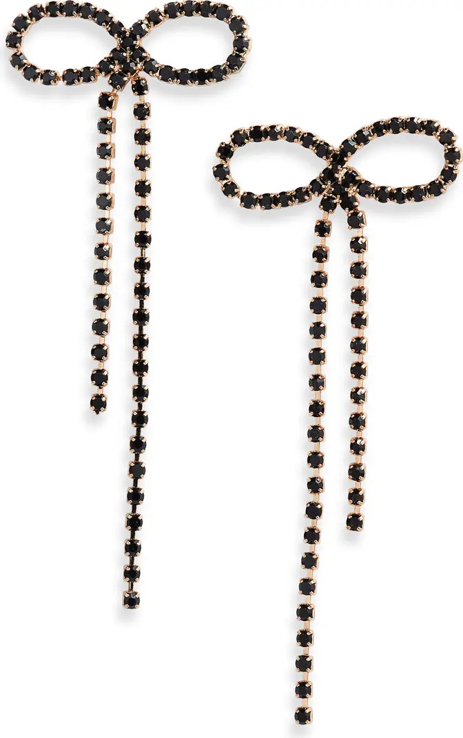 Open Edit Crystal Bow Drop Earrings | Nordstrom | Nordstrom