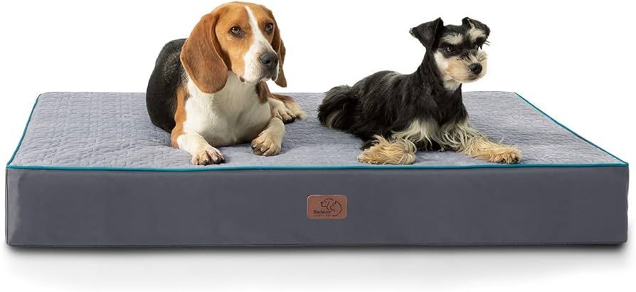 Bedsure Orthopedic Dog Bed for Large Dogs - Memory Foam, 2-Layer Thick Pet Bed with Removable Was... | Amazon (US)