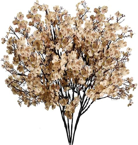 Mandy's Light Brown Artificial Baby’s Breath European Flowers 6 Bundles Silk Gypsophila with Be... | Amazon (US)