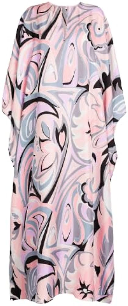 BRISHA CREATION,Beautiful & Style Printed Satin Silk Casual Wear Kaftan For Women,Boat Neck Silk ... | Amazon (US)