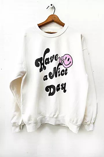 Hatch General Store Have a Nice Day Peace Smiley Unisex Smiley Sweatshirt | Free People (Global - UK&FR Excluded)